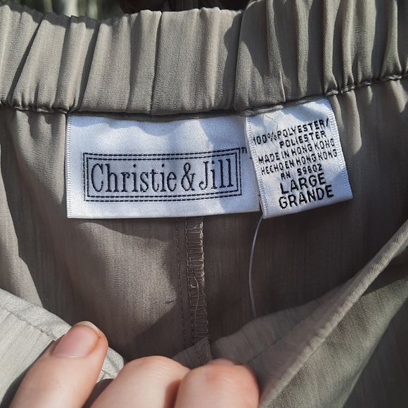 🆕️ Christie & Jill Vintage 80s Tan Pants Set - Picture 10 of 11